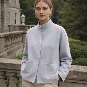 Riani shacket/jacket wool women 10 baby blue old money quiet luxury capsule